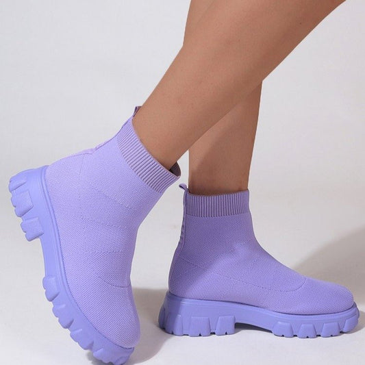 Fashion Ankle Boot Low Heel Sock Boots For Women